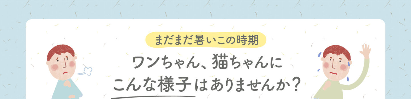 まだまだ暑いこの時期 ワンちゃん、猫ちゃんに こんな様子はありませんか？